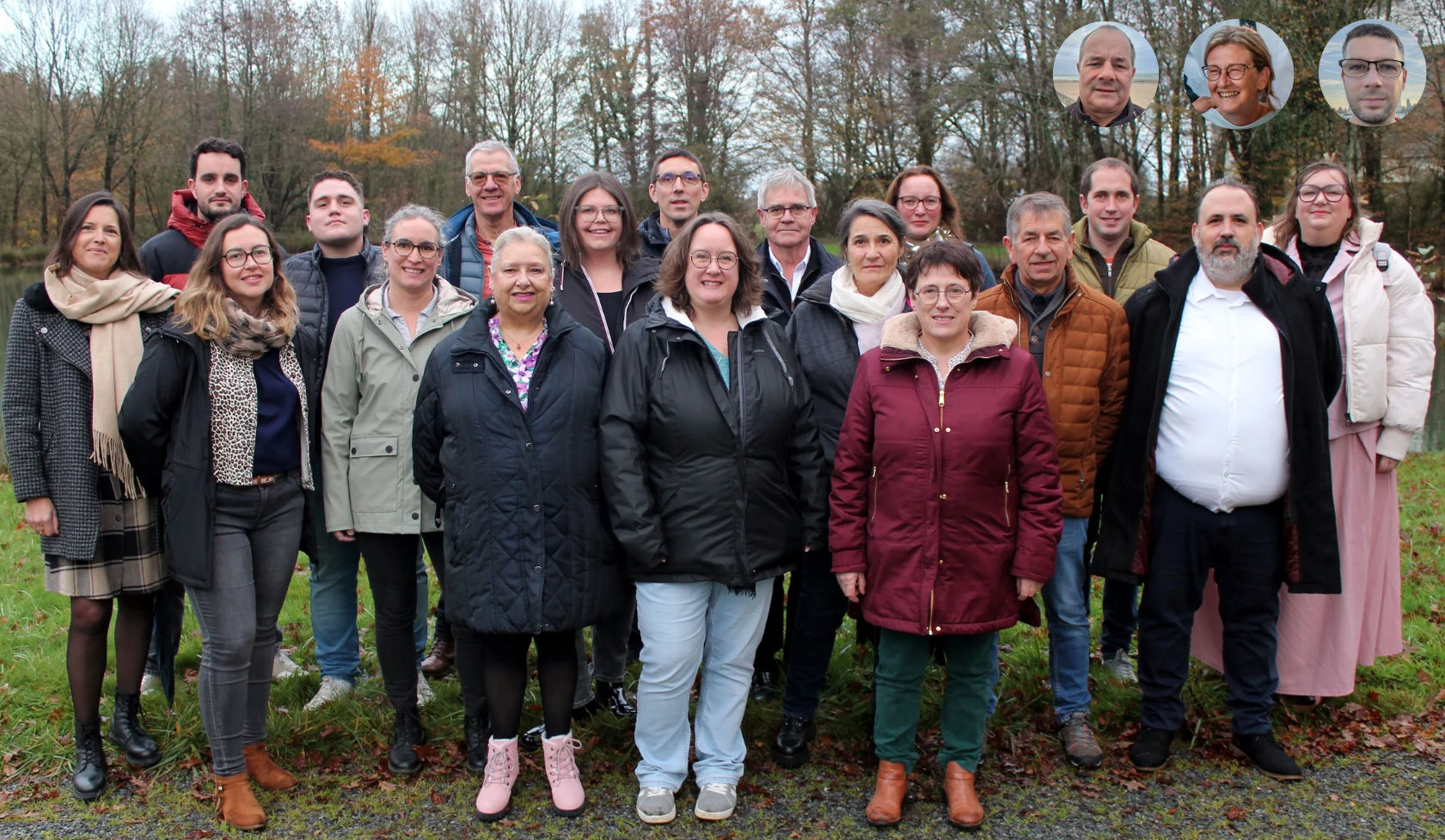 Photos de l'ensemble des membres de la liste "Unis pour Abbaretz" candidate aux élections municipales 2026 à Abbaretz.
